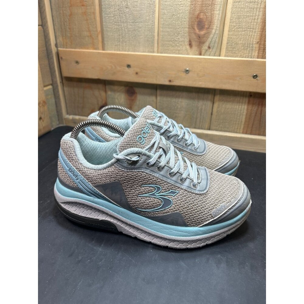 Womens Gravity Defyer Comfort Fit Athletic Shoes Size 6.5 Grey Blue Mesh